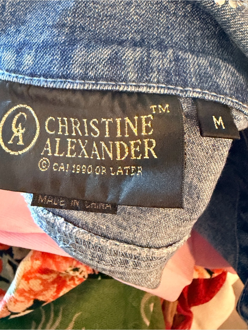 🔥Vintage Christine Alexander Rhinestone Blue Denim Jacket - Women - Picture 12 of 13